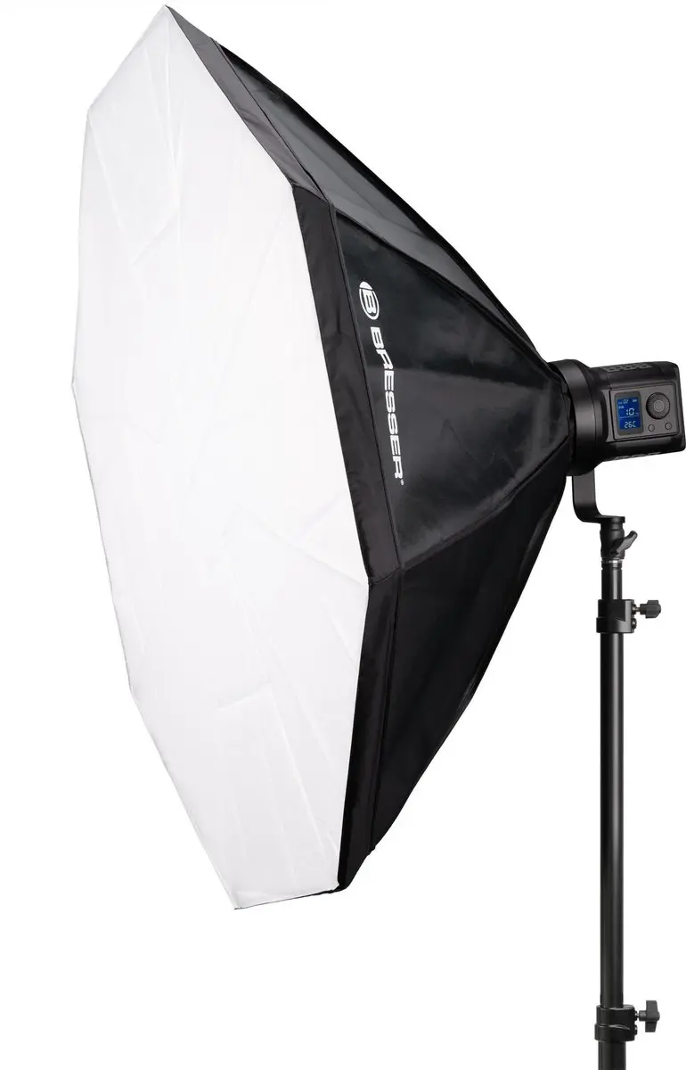 Bresser BR-80SL Fotostudio Set - 2x COB LED 80W - 2x Octabox 95cm - 2x Statief 200cm