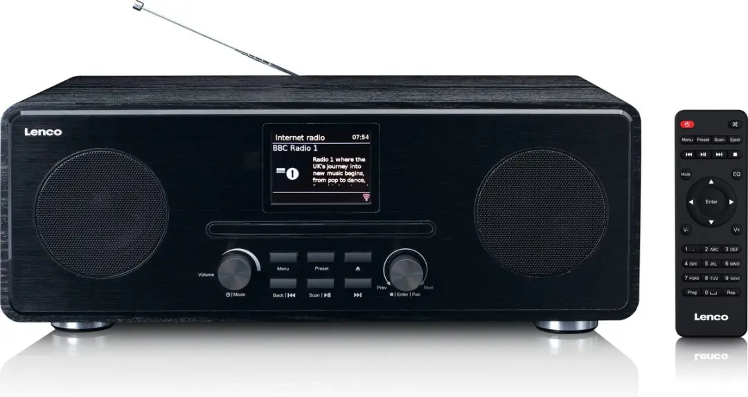 Lenco DIR-261BK Internetradio - CD-speler Bluetooth - 20W - Zwart