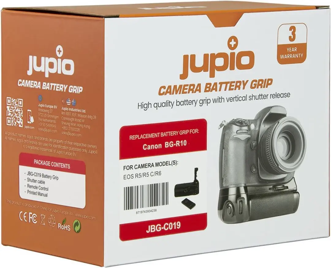 Jupio BG-R10 Battery Grip voor Canon EOS R5/R6 - 2.4GHz Draadloze Afstandsbediening