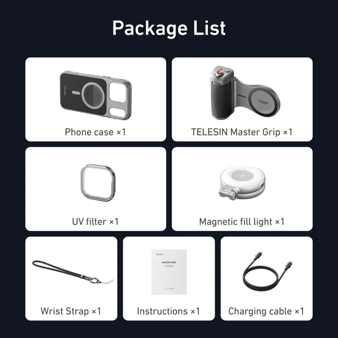 Telesin Master Grip Creator Combo iPhone 17 Pro Max - Zwart