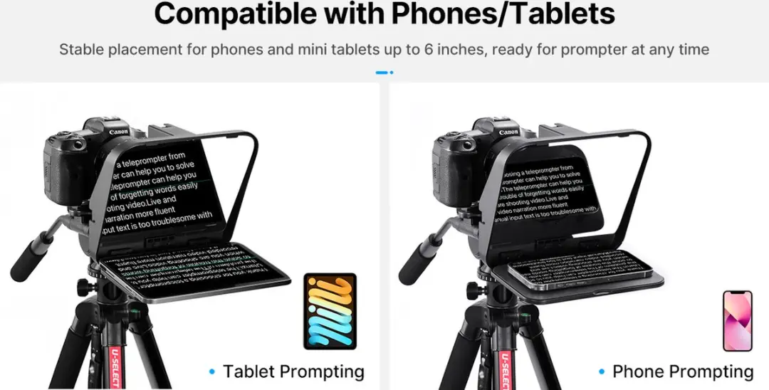 Ulanzi RT02 Autocue Teleprompter - Smartphone - Zwart - afbeelding 6 van 6