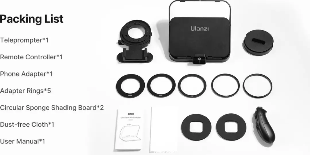 Ulanzi RT02 Autocue Teleprompter - Smartphone - Zwart
