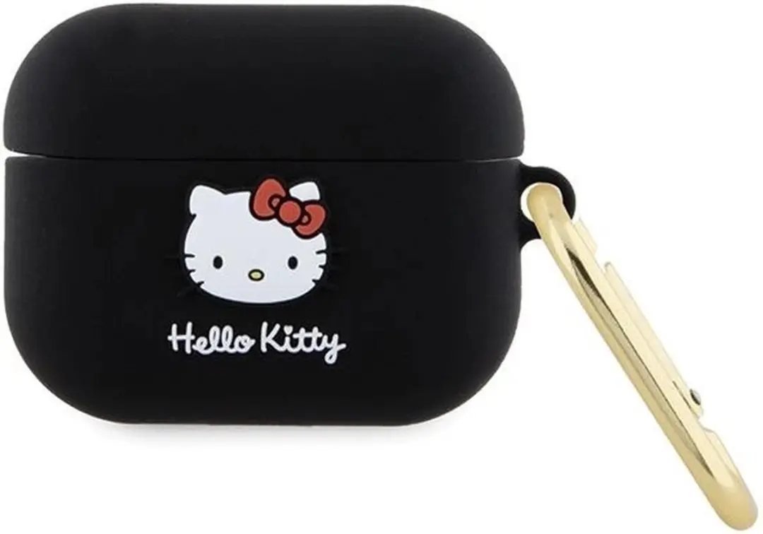 Hello Kitty Siliconen 3D Kitty Hoofdhoes AirPods Pro - Zwart