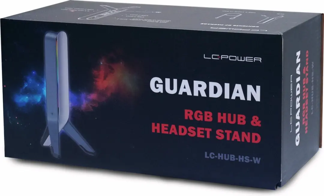 LC Power Headsethouder USB-C RGB - Zwart