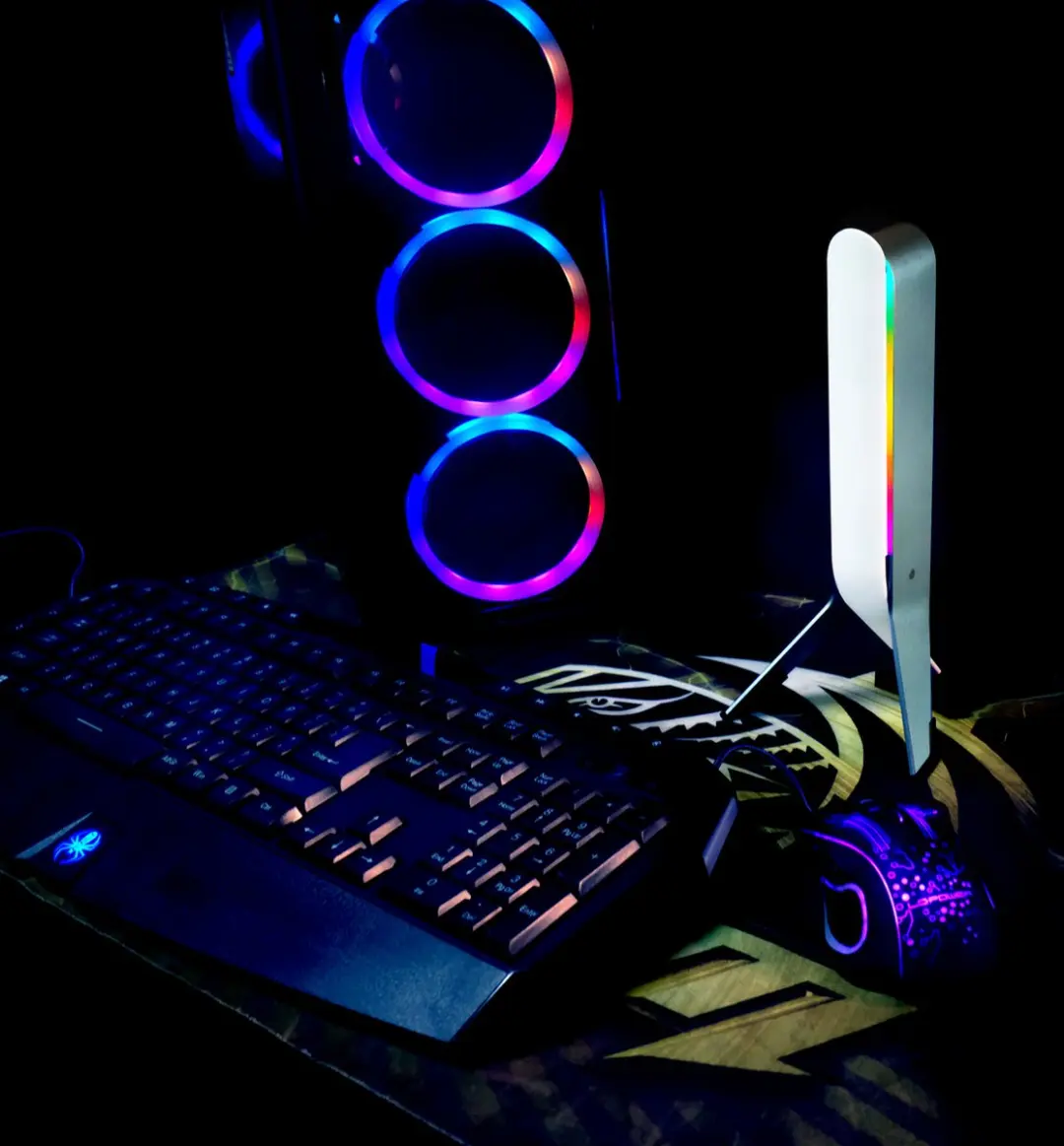 LC Power Headsethouder USB-C RGB - Zwart