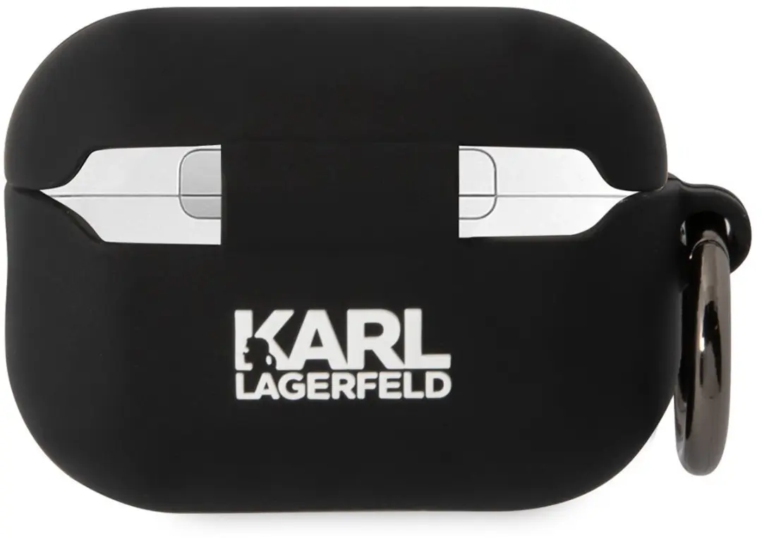 Karl Lagerfeld AirPods Pro 2 3D Hoofd Hoesje - Zwart - 3666339099237