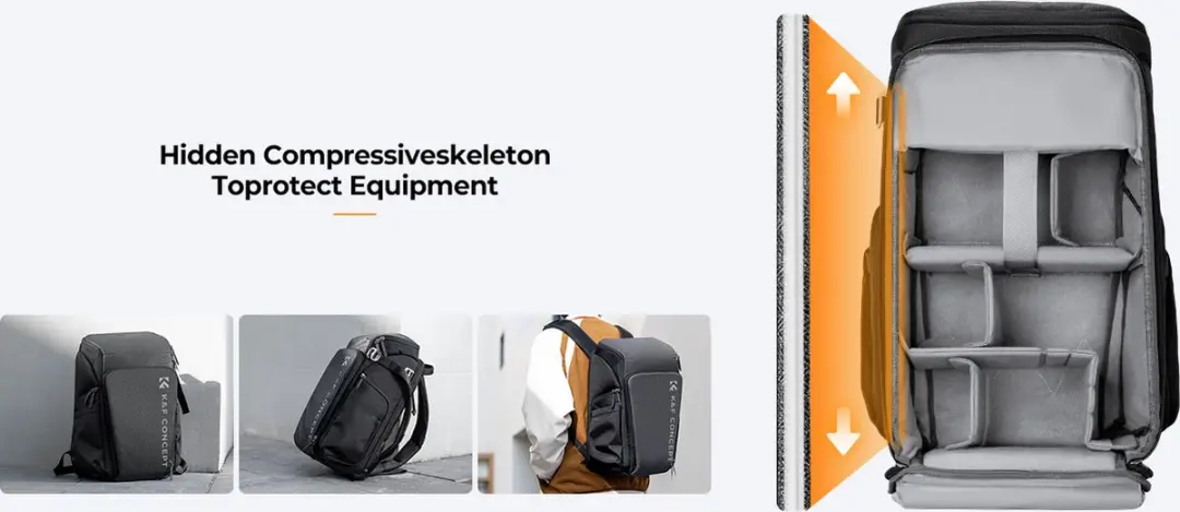 K&F Concept Alpha Air Backpack 25L Rugzak - Grijs/Zwart