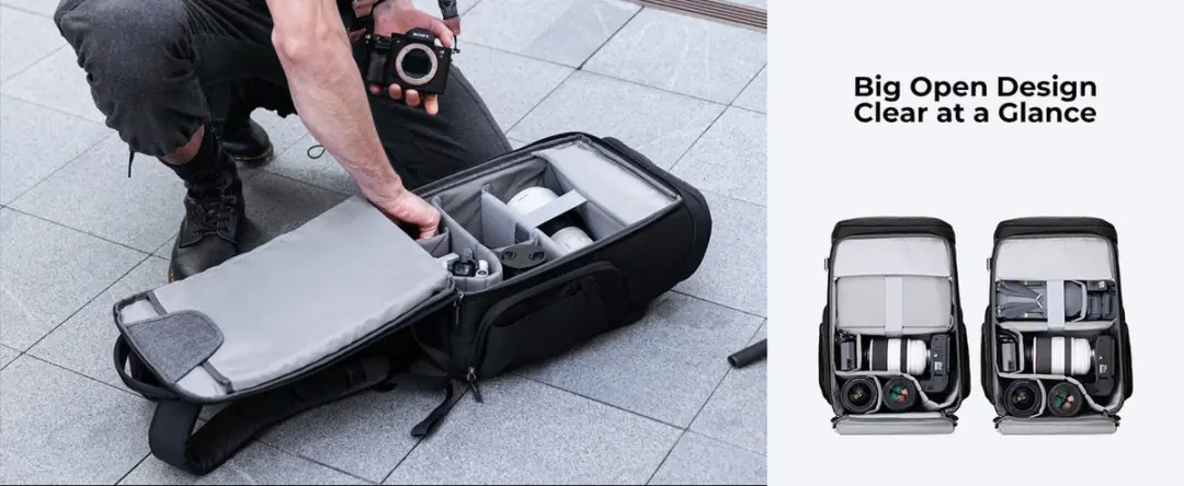 K&F Concept Alpha Air Backpack 25L Rugzak - Grijs/Zwart