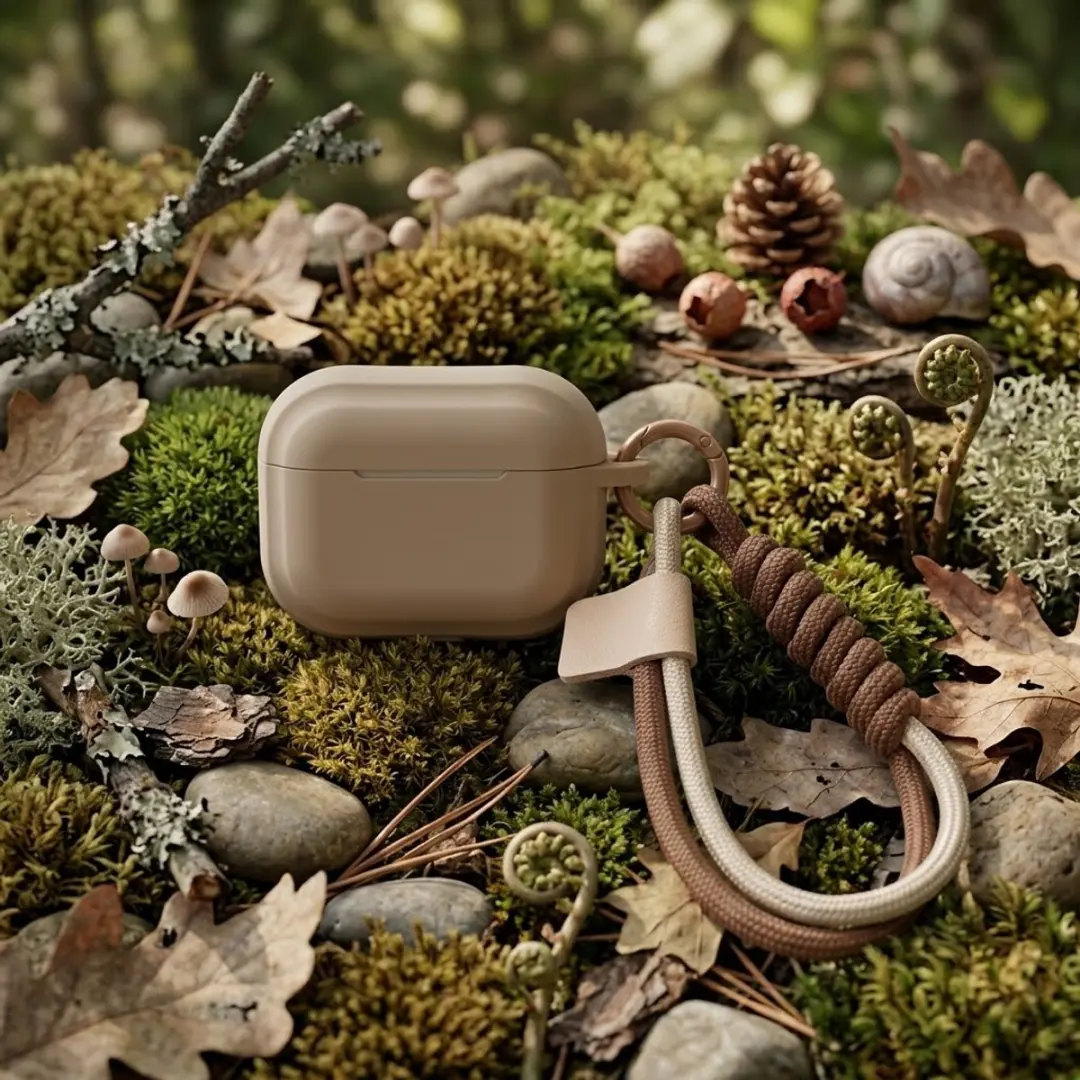 NUVEX Abrikoos Hoesje AirPods Pro 2 - Met Koord & Karabijnhaak