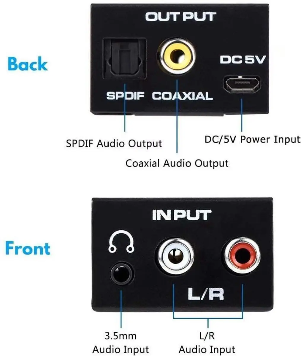 NÖRDIC SGM-148 Audio Converter - Toslink naar RCA - Zwart