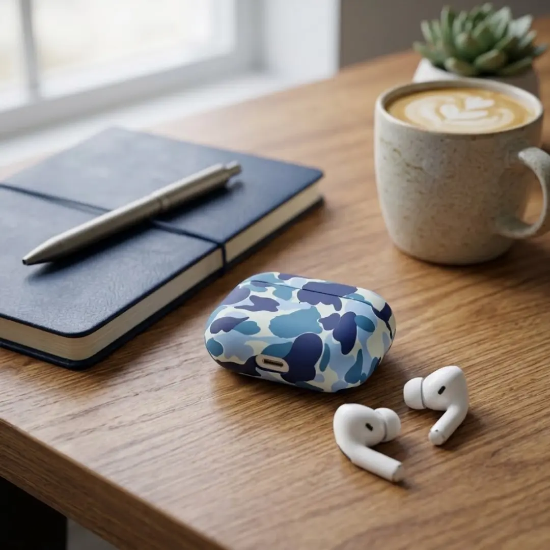 NUVEX Hoesje AirPods Pro 3 Blauw - Camouflage