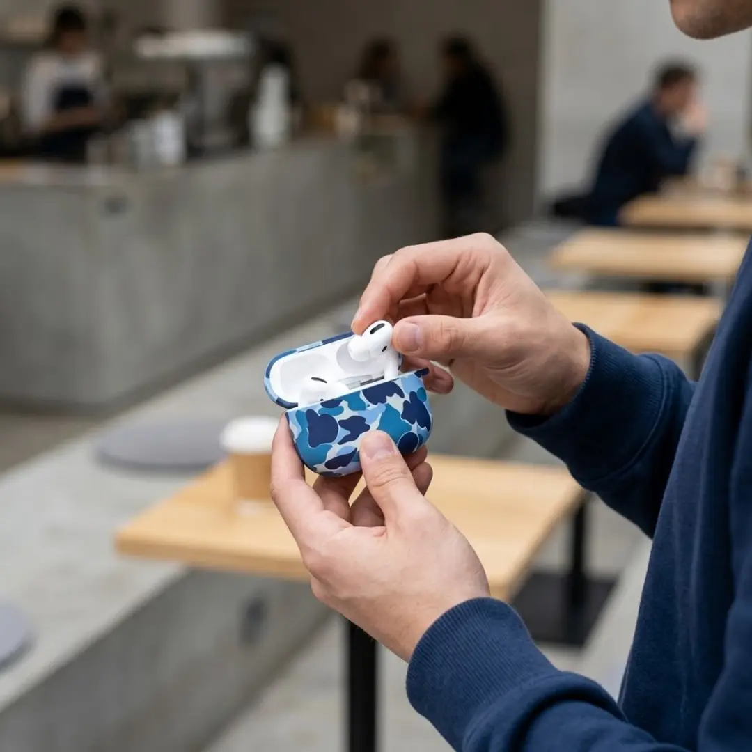 NUVEX Hoesje AirPods Pro 3 Blauw - Camouflage