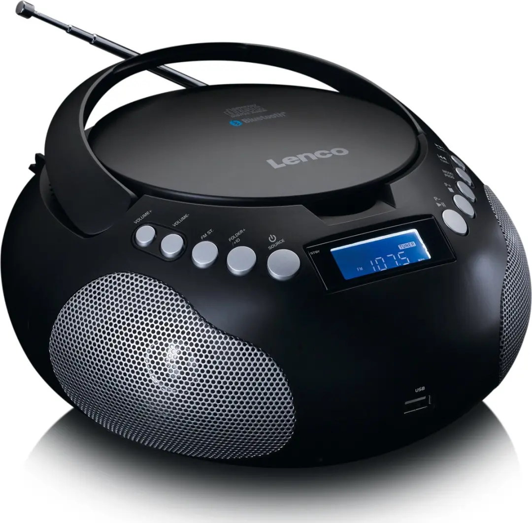 Lenco SCD-331BK Draagbare CD Speler - Radio - Bluetooth - Zwart