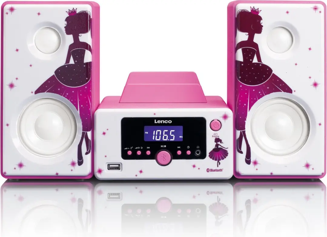 Lenco MC-020 Princess Stereo Set - 7,5W - Wit-Roze