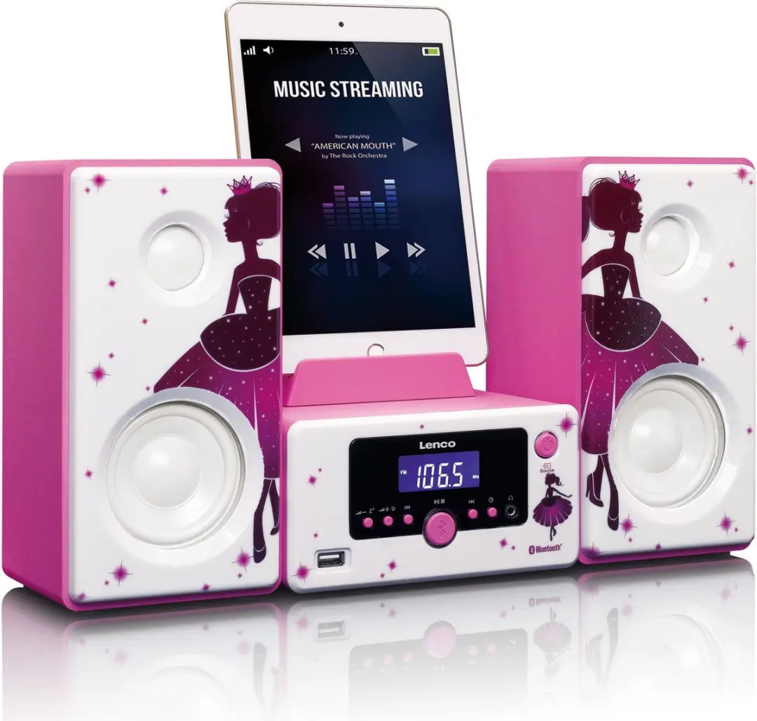 Lenco MC-020 Princess Stereo Set - 7,5W - Wit-Roze