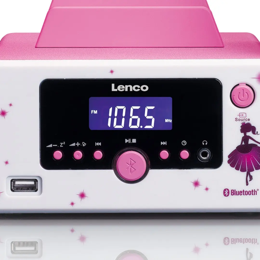Lenco MC-020 Princess Stereo Set - 7,5W - Wit-Roze