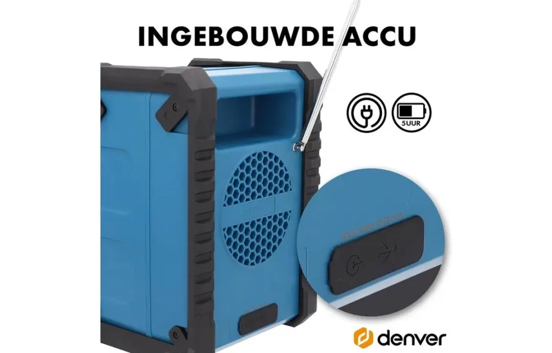 Denver DTB-136H Bouwradio DAB+ - Waterdicht - Zwart