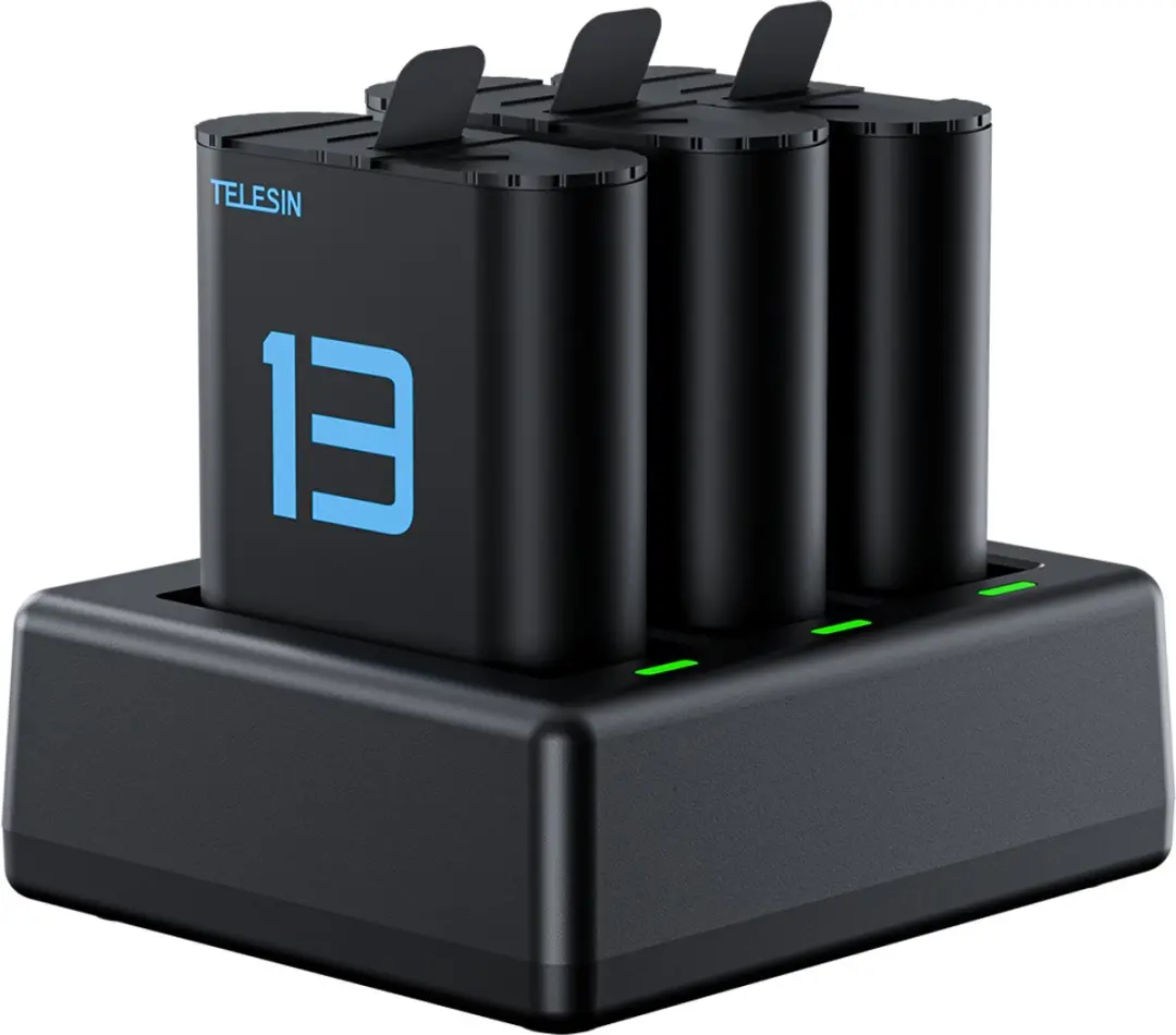 Telesin Oplader GoPro Hero 13 - 3x Batterijen + 2x 1750mAh Accu T-S0-ECB-07-TGP - afbeelding 2 van 6