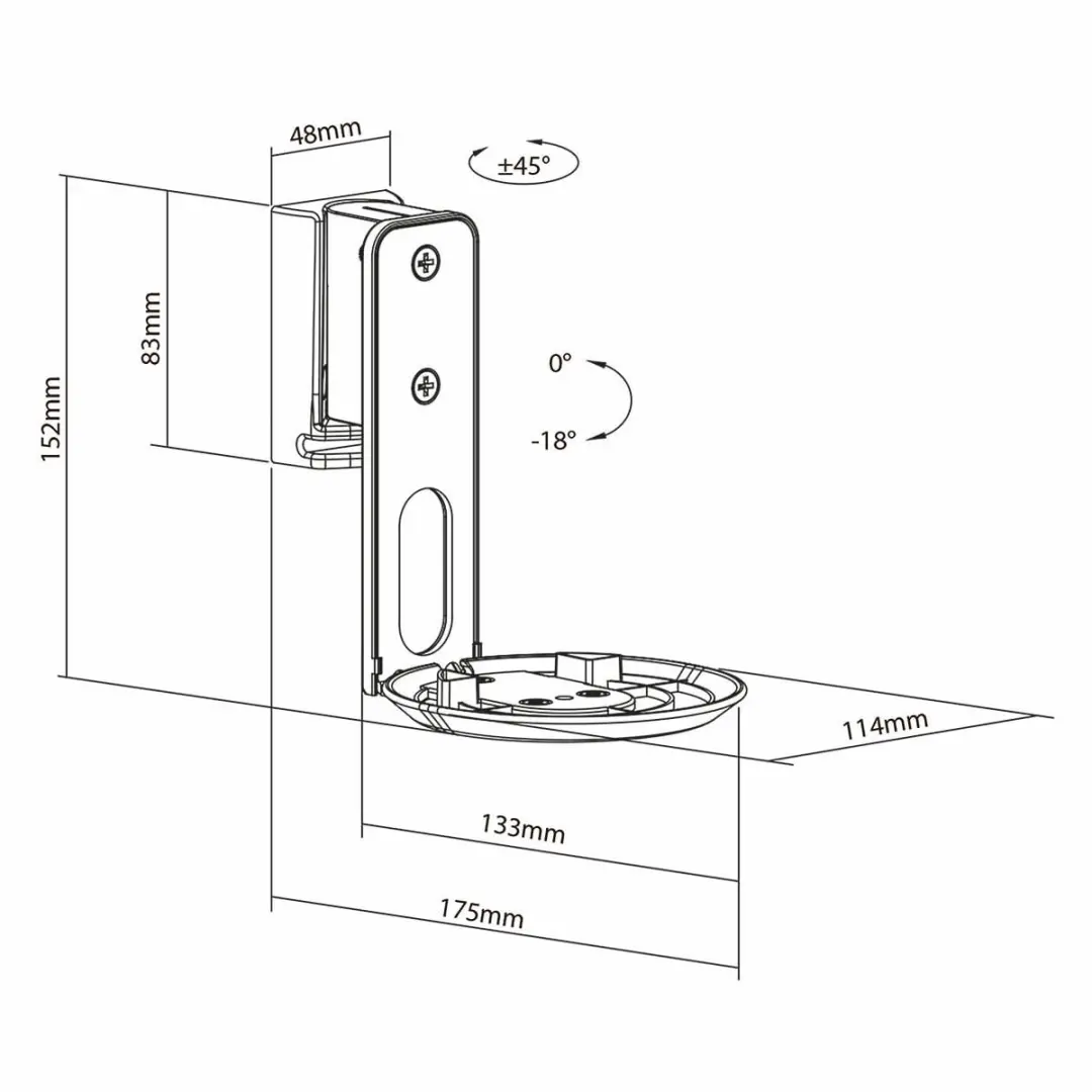 Nedis SPMT5800WT Speakerbeugel - Sonos Era 100 - Wit