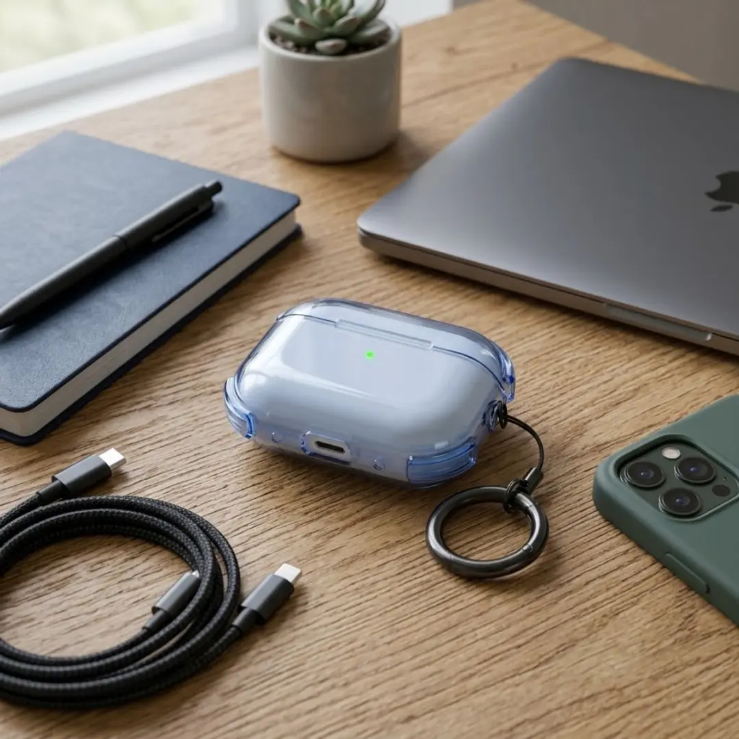 NUVEX Hoesje AirPods Pro 3 Blauw - met sleutelring