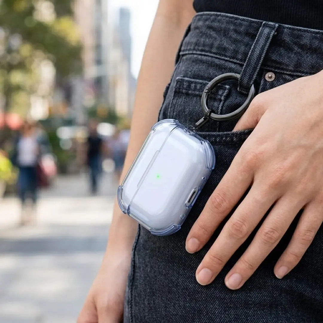 NUVEX Hoesje AirPods Pro 3 Blauw - met sleutelring
