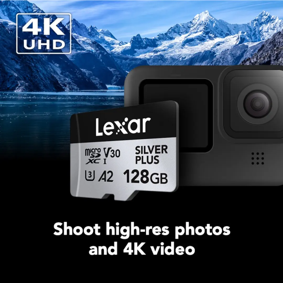 Lexar microSDXC Silver Plus UHS-I 128GB - 205MB/s Lezen