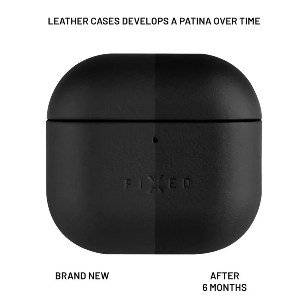 Fixed PodsLeather AirPods 4 Hoesje FIXLP-1473-BK - Zwart