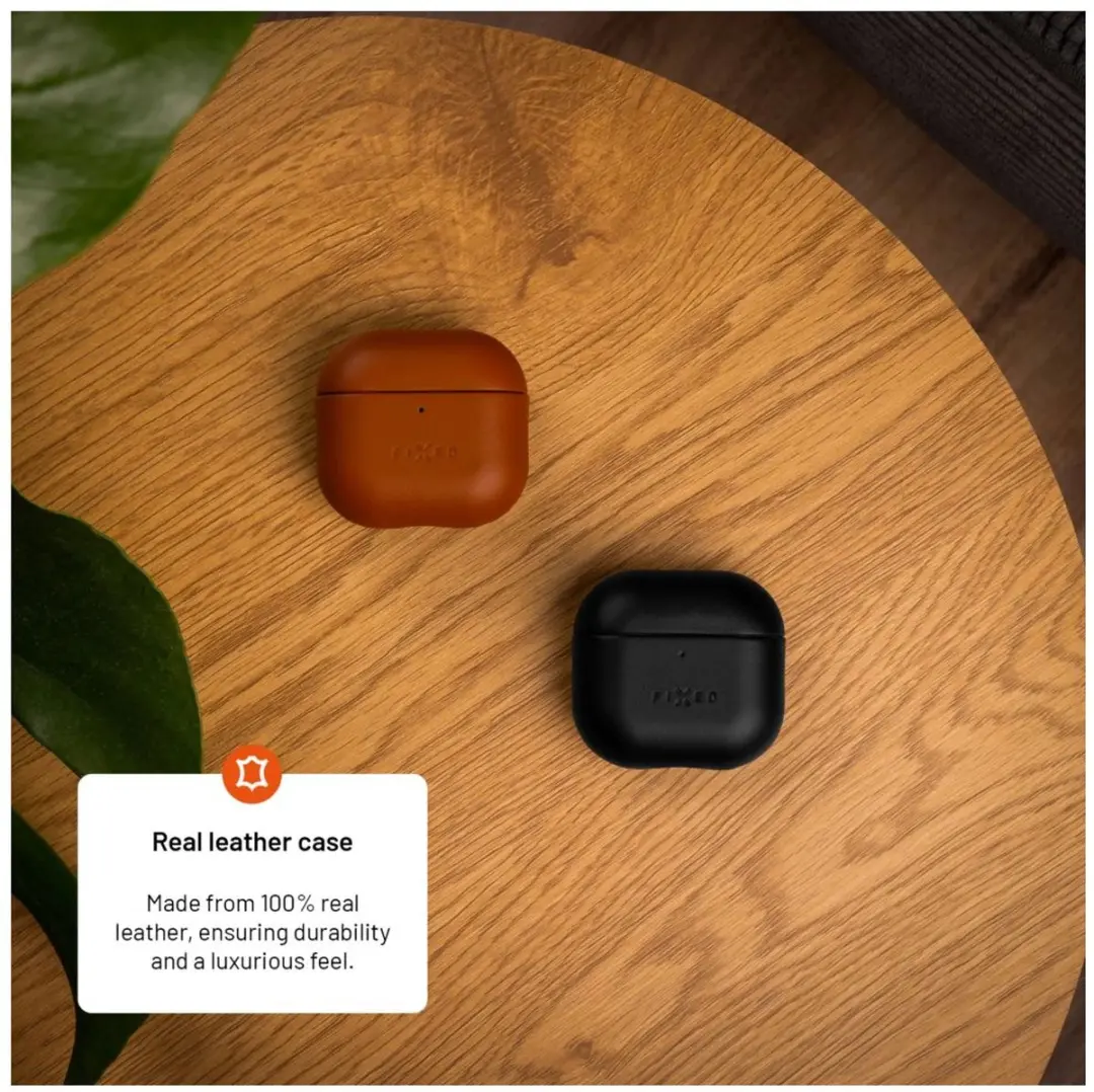 Fixed PodsLeather AirPods 4 Hoesje FIXLP-1473-BK - Zwart