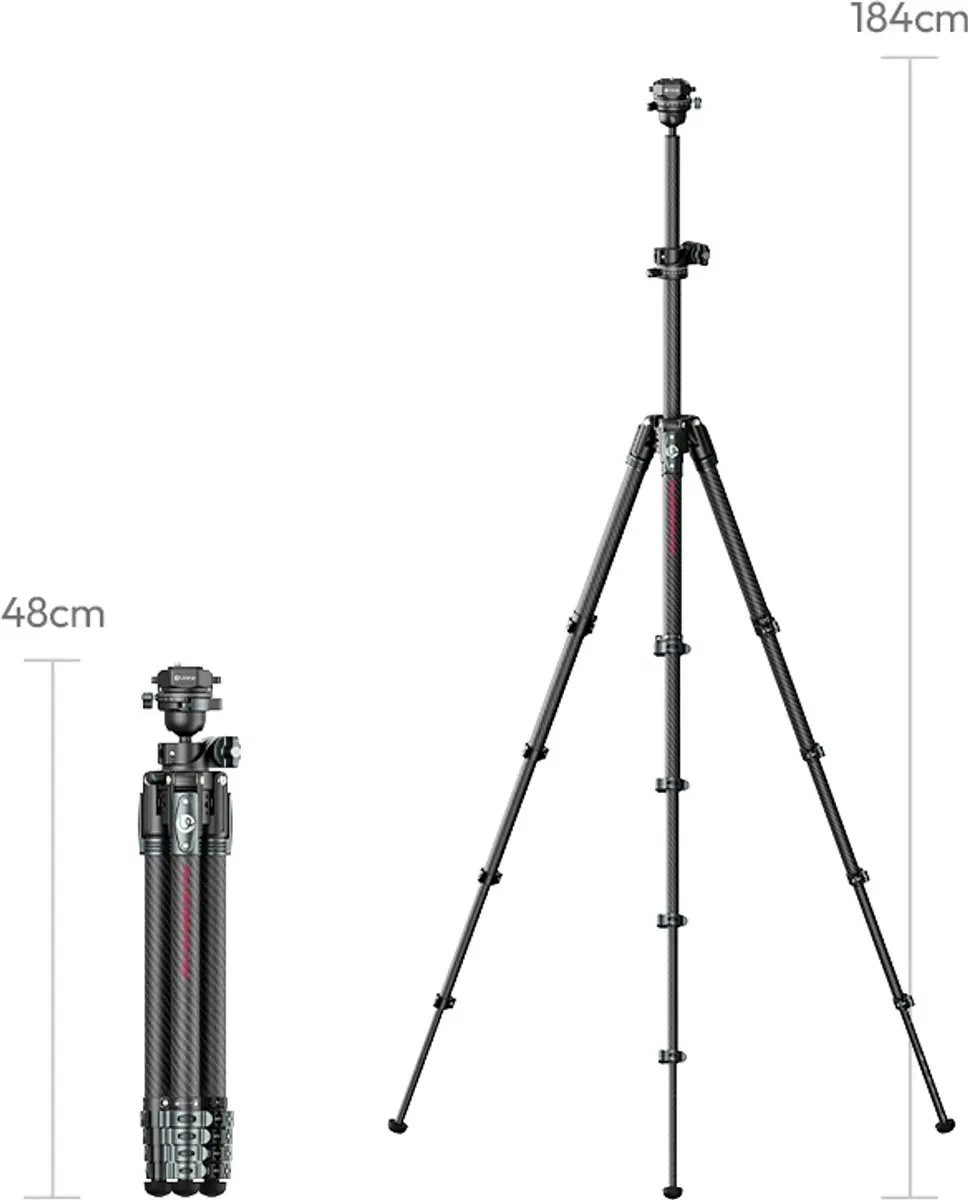 Ulanzi GlideGo JJ05 Fotostatief - Koolstofvezel - Zwart