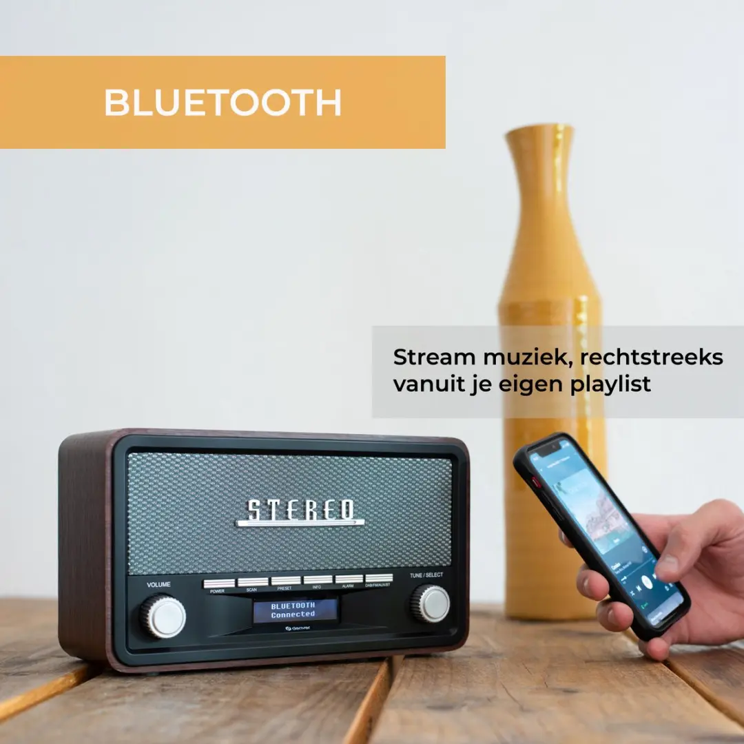 Denver DAB18 Retro Radio - DAB+/FM - Bluetooth - Bruin