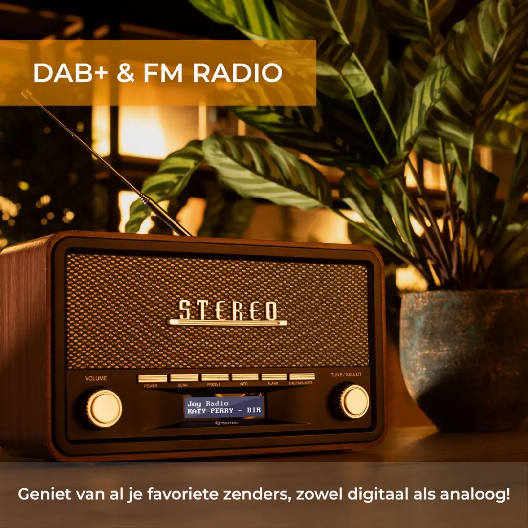Denver DAB18 Retro Radio - DAB+/FM - Bluetooth - Bruin