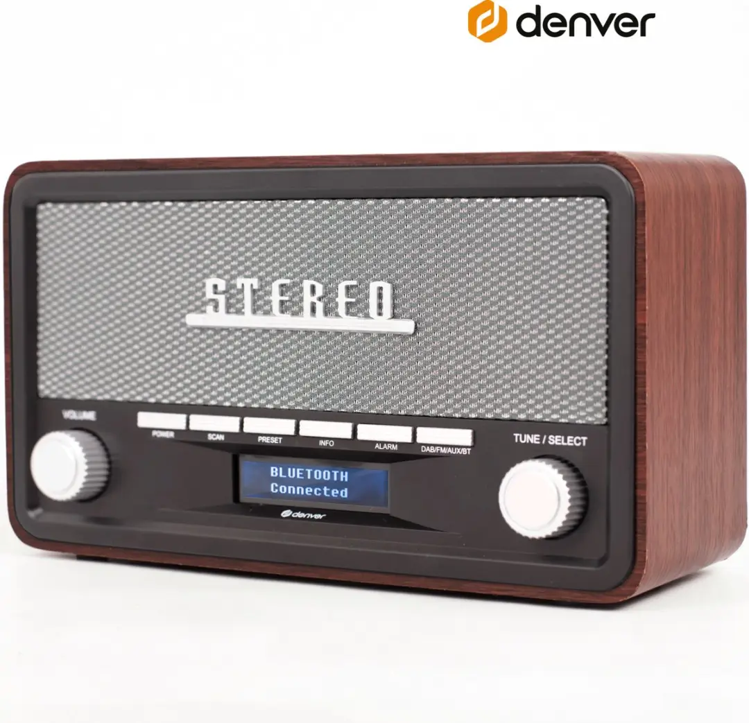 Denver DAB18 Retro Radio - DAB+/FM - Bluetooth - Bruin - afbeelding 6 van 6
