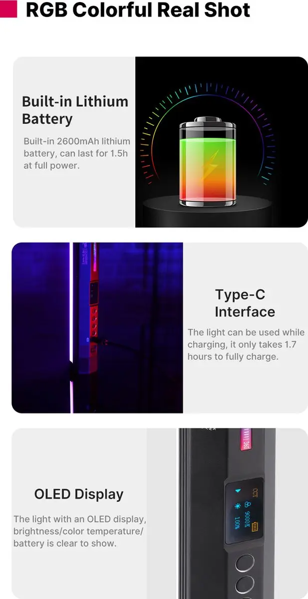 Ulanzi VL110 RGB Videolicht - 110 LED's - 9000K