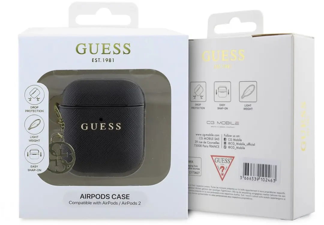 Guess AirPods 2 Case - Saffiano Zwart