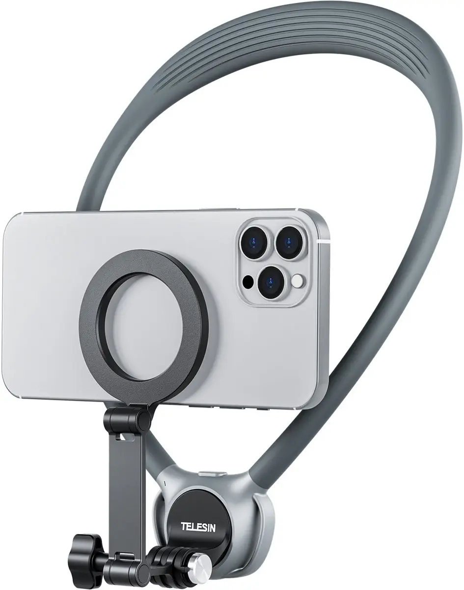 Telesin Neck Mount 360° Combo Nekhouder - Grijs - afbeelding 2 van 6