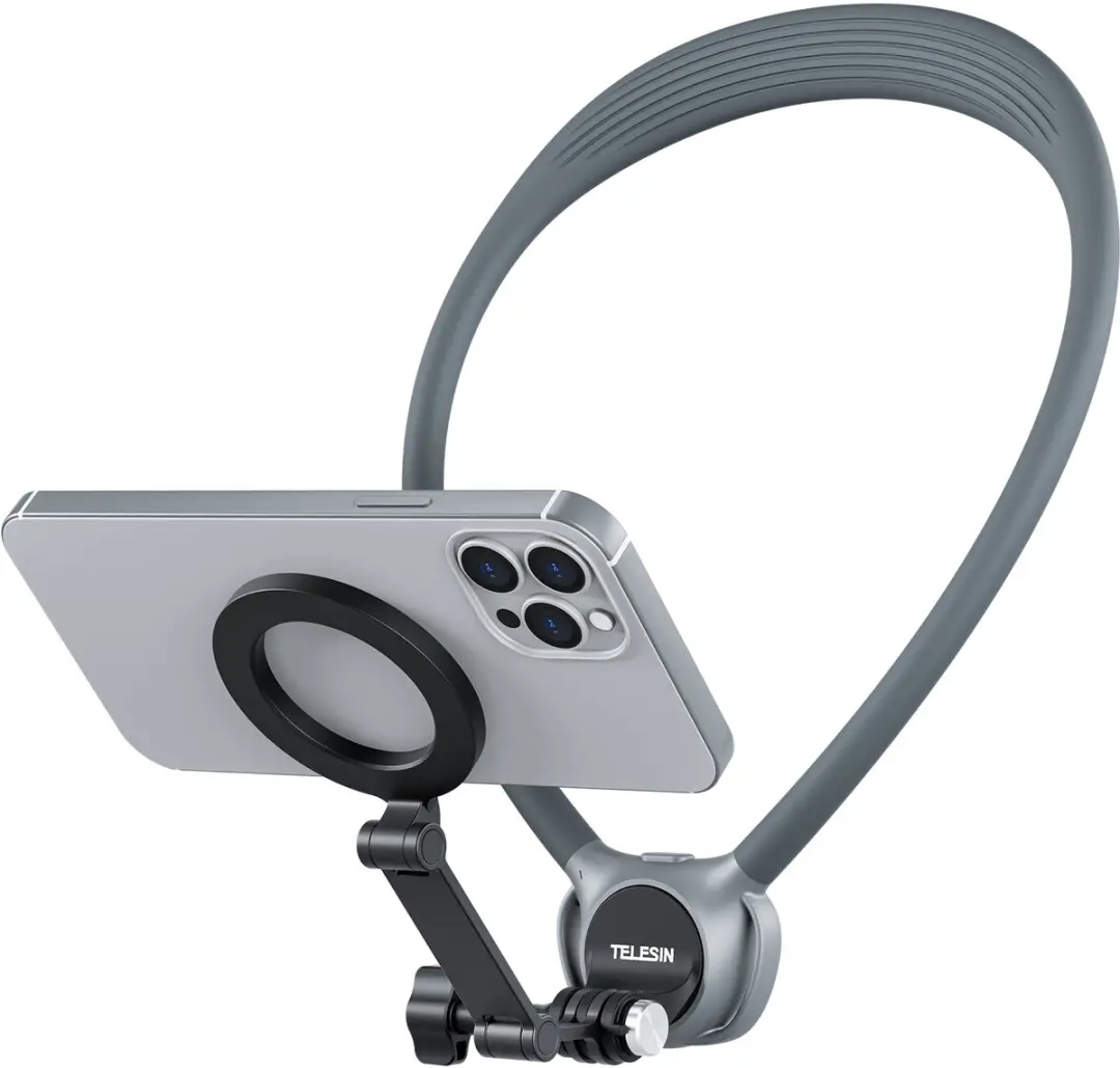 Telesin Neck Mount 360° Combo Nekhouder - Grijs - afbeelding 4 van 6