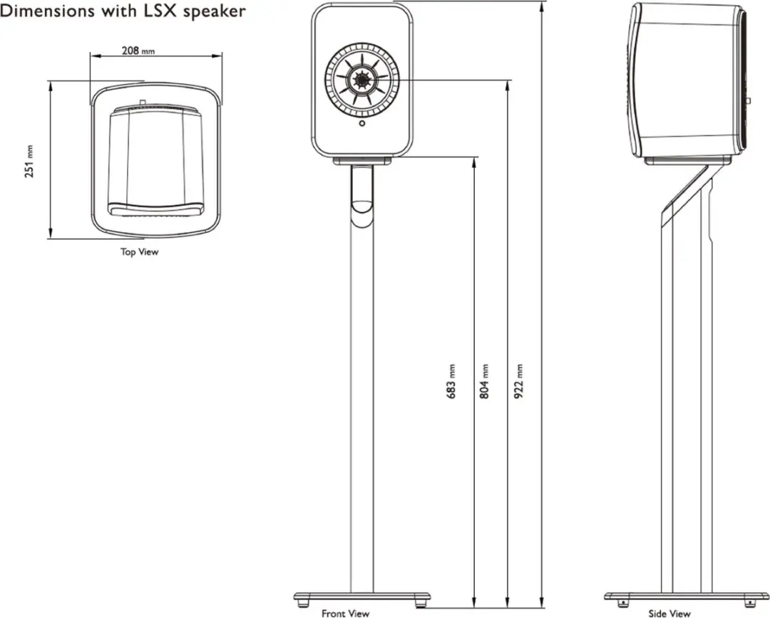 KEF S1 Vloerstandaard - Zwart - 2 Stuks