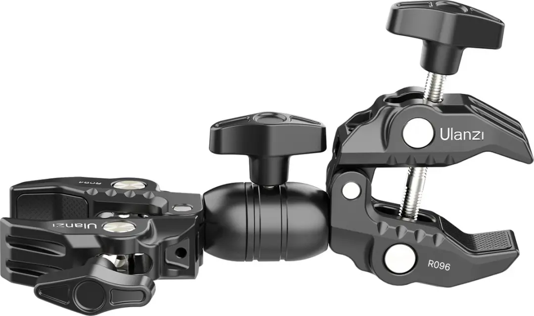 Ulanzi R096 Dubbele Super Clamp Buisklem 5,8cm - 360° - Zwart