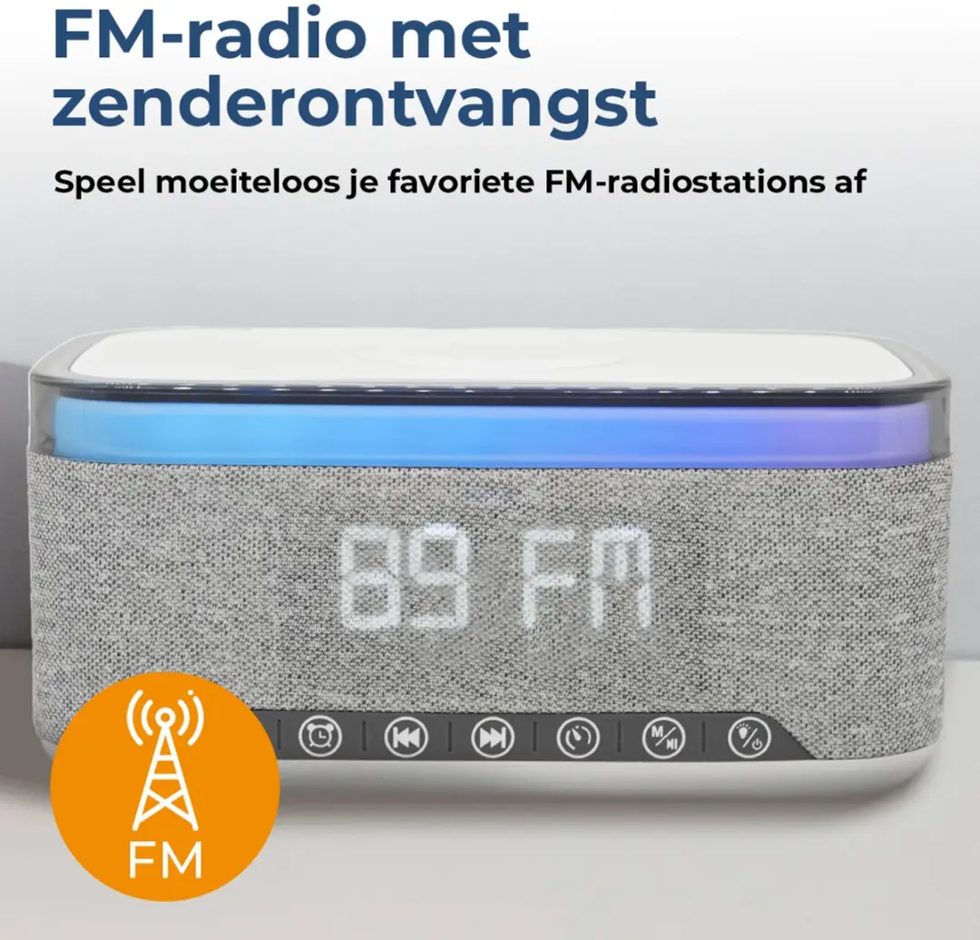 Denver CRQ-225 Wekkerradio - Bluetooth FM Radio - Dubbel Alarm - Dimmer