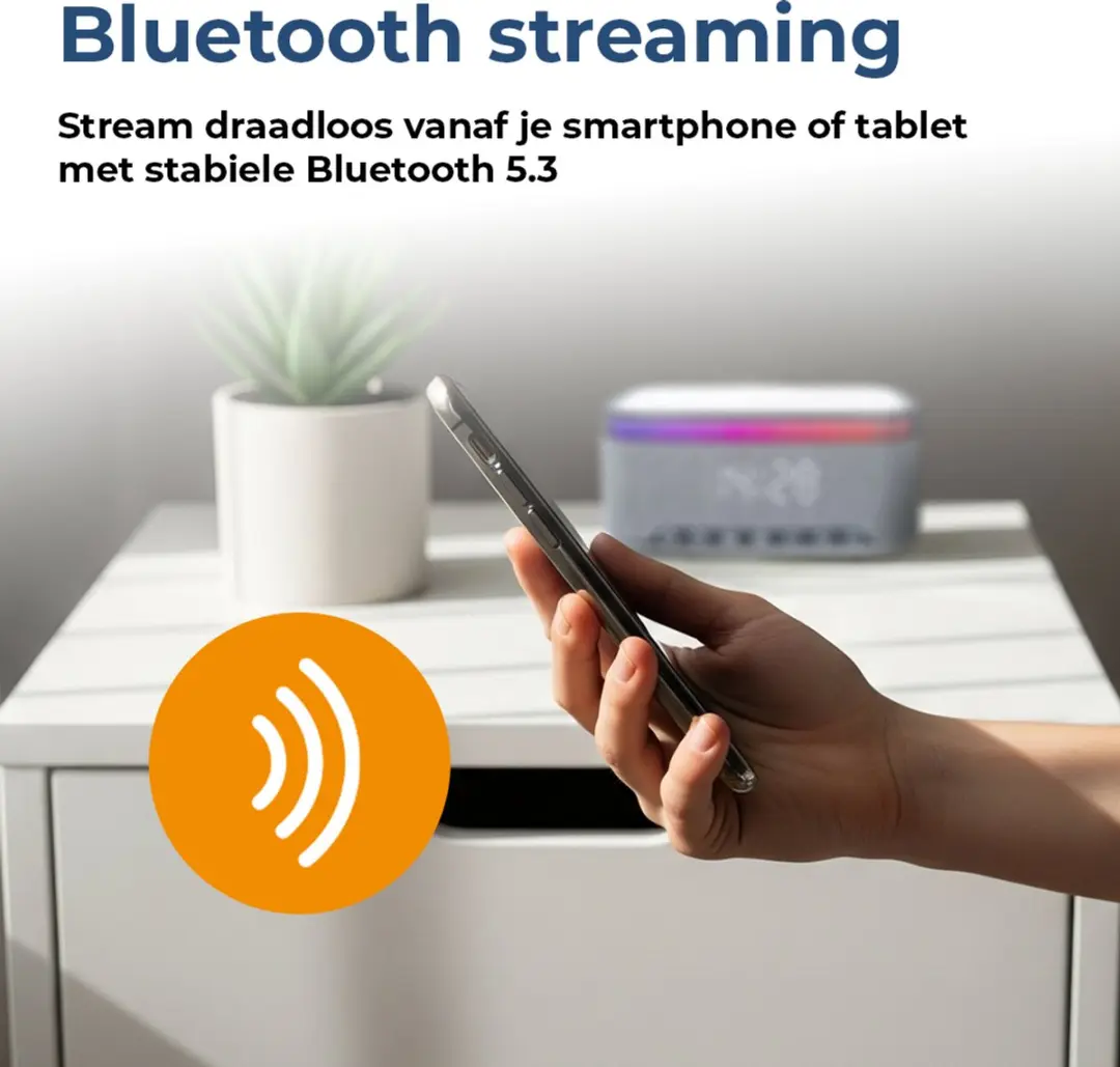 Denver CRQ-225 Wekkerradio - Bluetooth FM Radio - Dubbel Alarm - Dimmer