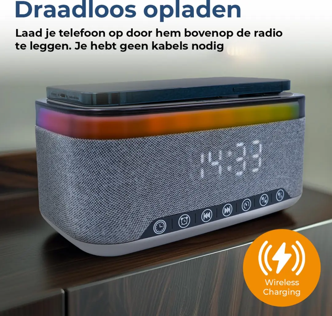 Denver CRQ-225 Wekkerradio - Bluetooth FM Radio - Dubbel Alarm - Dimmer