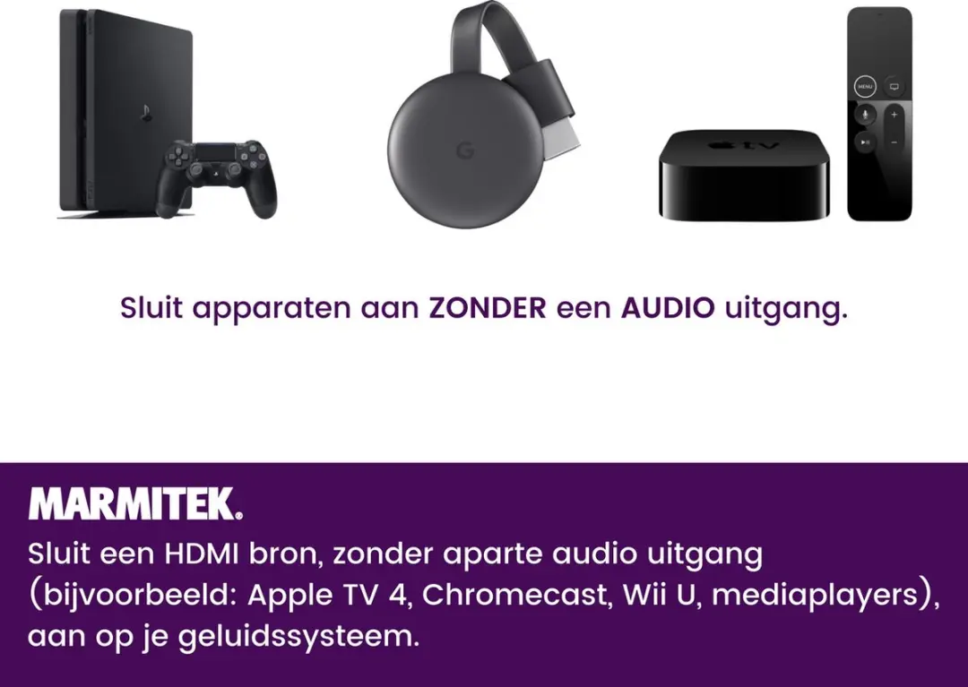 Marmitek Connect AE14 HDMI Audio Extractor - 4K 30Hz - ARC - Optisch/Analog