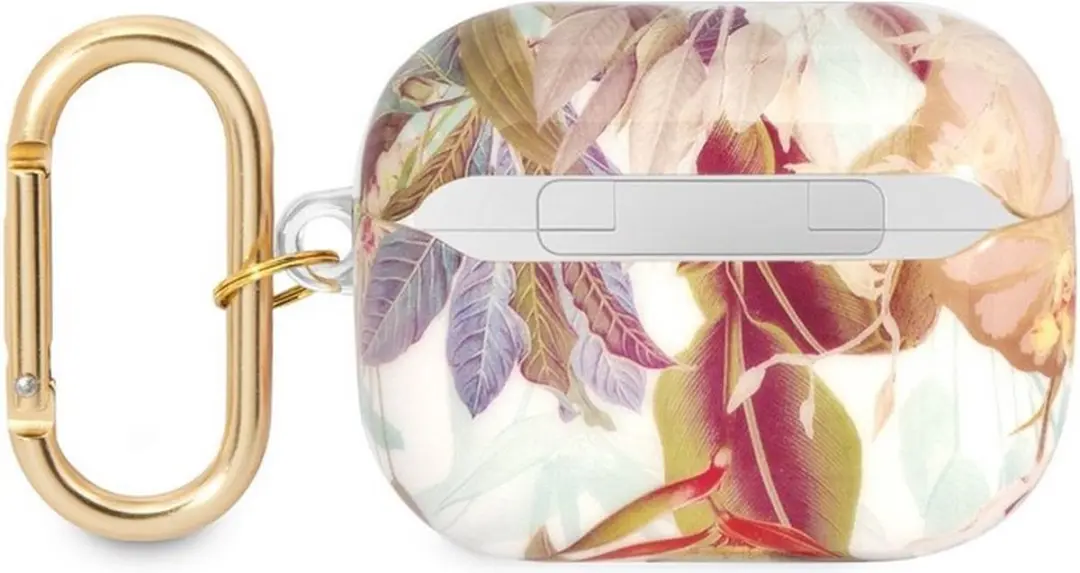 GUESS TPU Flower Print Hoesje AirPods Pro 1 - Paars