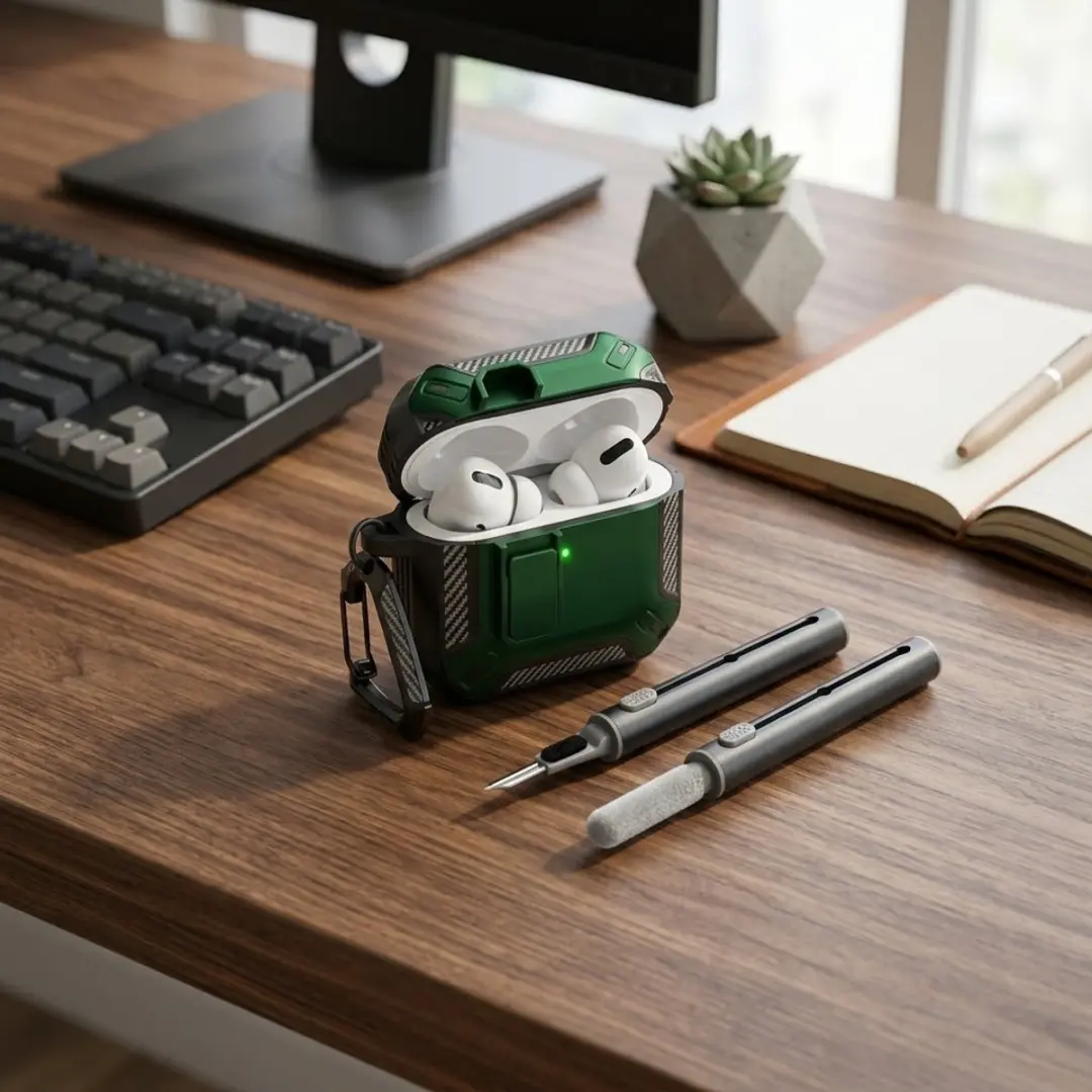 NUVEX Groen Hoesje AirPods Pro 3 - Cleaning Kit