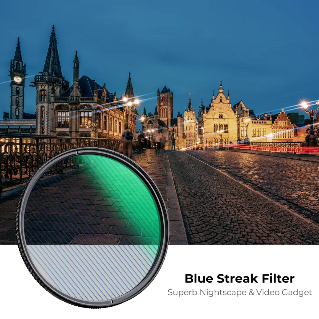 K&F Concept 77mm Blue Streak Nano-X HD MRC Filter - Zwart