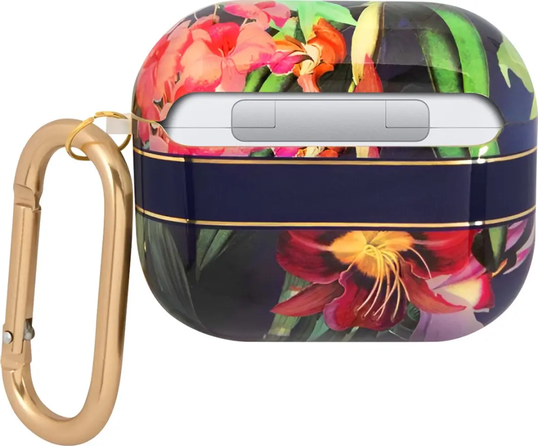 Guess TPU Flower Print Hoesje AirPods 3 - Blauw