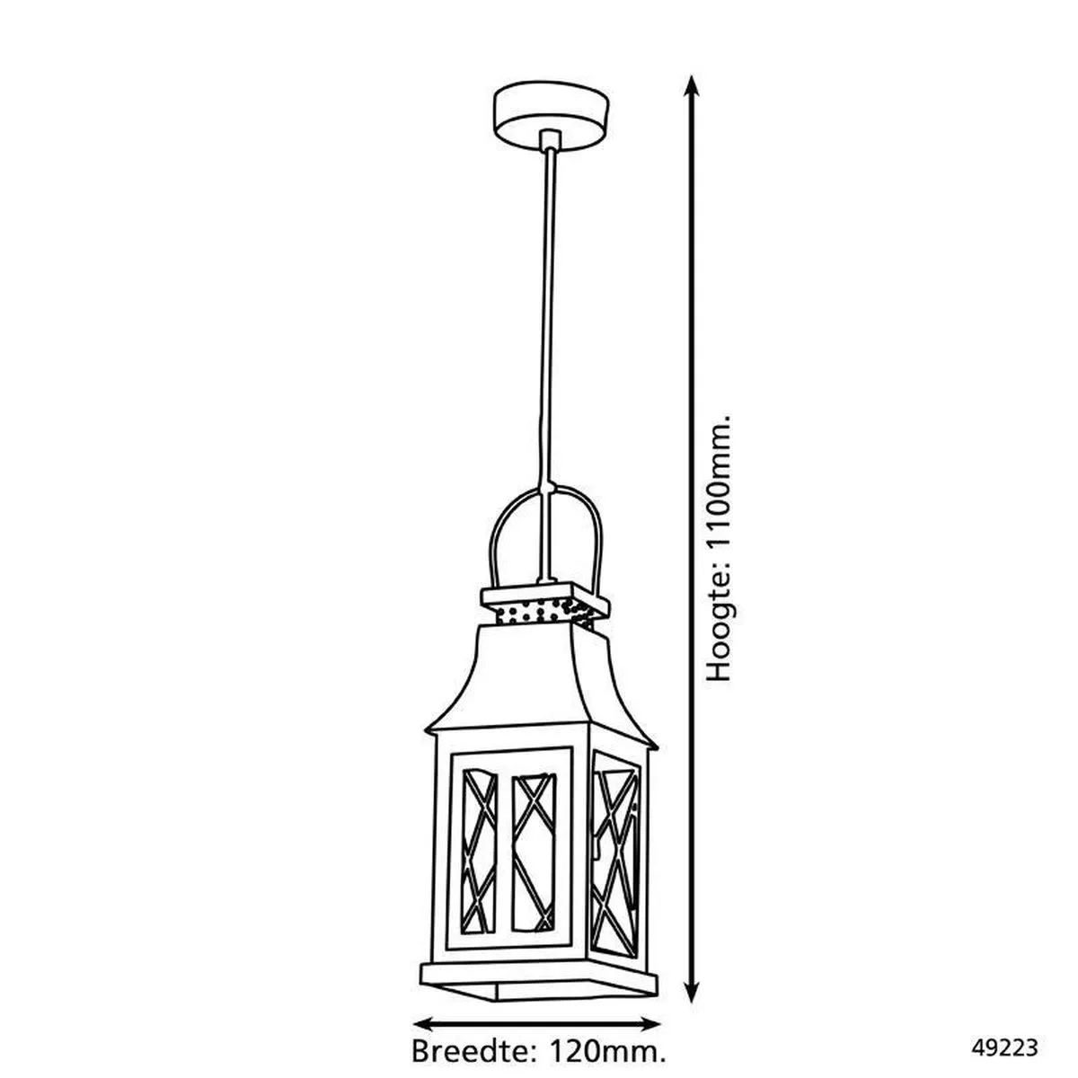 Eglo Vintage Lisburn Hanglamp 1 Lichtpunt Antiek Wit