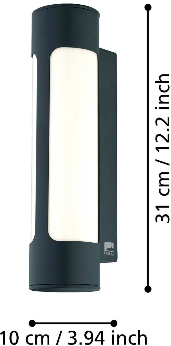 Eglo TONEGO Buiten Muurverlichting Antraciet - 2x LED 6W Warm Wit