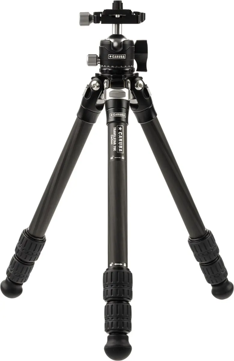 Caruba Travelstar 70C Carbon Statief - 3 Secties - Zwart