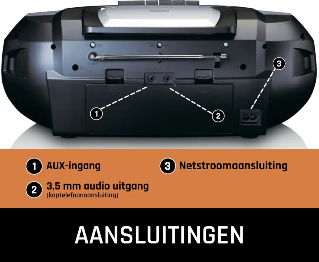 Lenco SCD-720SI Boombox - DAB+ Bluetooth CD Cassette - 12W - Zwart-Zilver